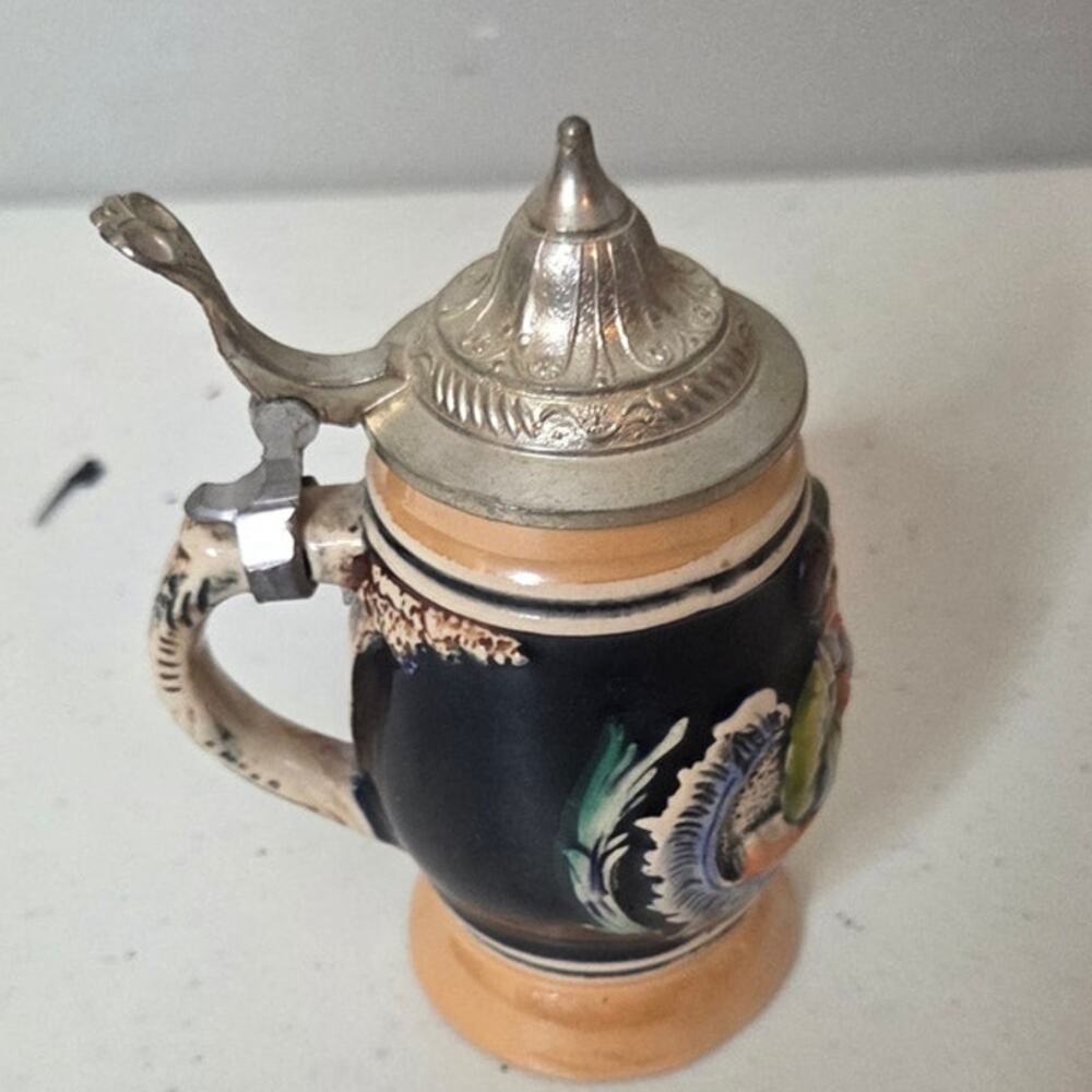 Schmid Brothers W Germany Vintage Ceramic Miniature Lidded Beer Stein Figurine